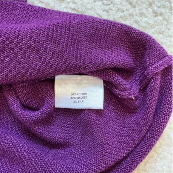 Eileen Fisher lagenlook purple tunic top, cotton/silk blend, 1X EUC - Picture 4 of 5